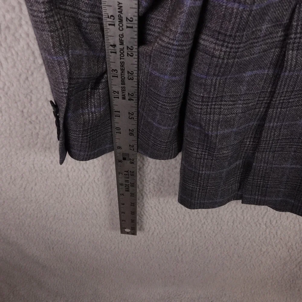 Samuelsohn Loro‎ Piana Cashmere Blazer Mens 46 Extra Tall Grey Plaid Sport Coat